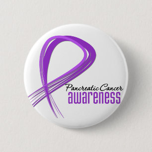 Pancreatic Cancer Grunge Ribbon 6 Cm Round Badge
