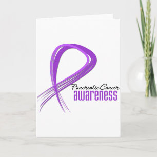 Pancreatic Cancer Grunge Ribbon Card