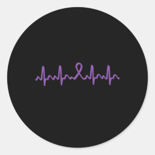 Pancreatic Cancer Hebeat Pancreatic Cancer Ribbon  Classic Round Sticker