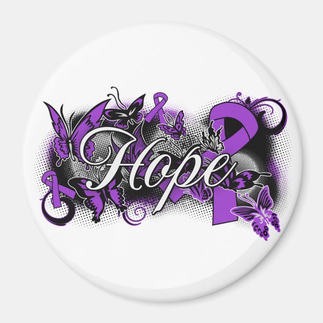 Pancreatic Cancer Hope Garden Ribbon Magnet (Front)