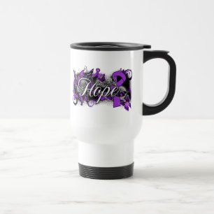 Pancreatic Cancer Hope Garden Ribbon Travel Mug