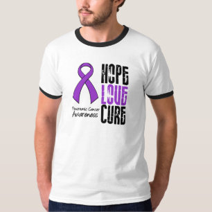 Pancreatic Cancer Hope Love Cure Ribbon T-Shirt