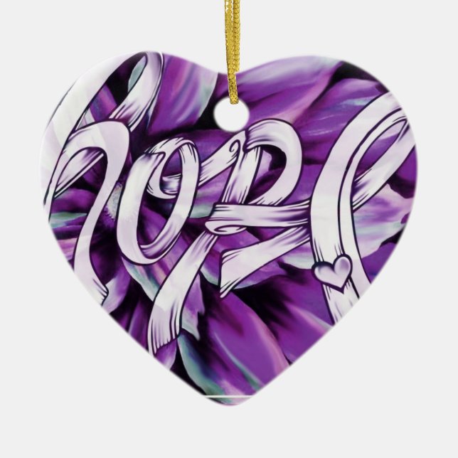 Pancreatic Cancer Hope Ornament (Front)