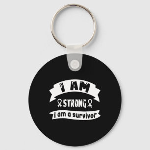 Pancreatic Cancer I Am Strong I Am A Survivor Key Ring