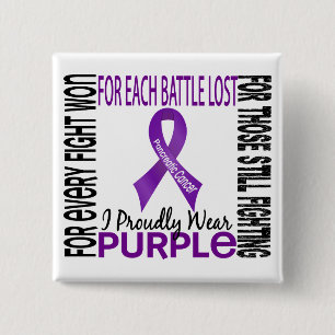 Pancreatic Cancer I Proudly Wear Purple 2 15 Cm Square Badge