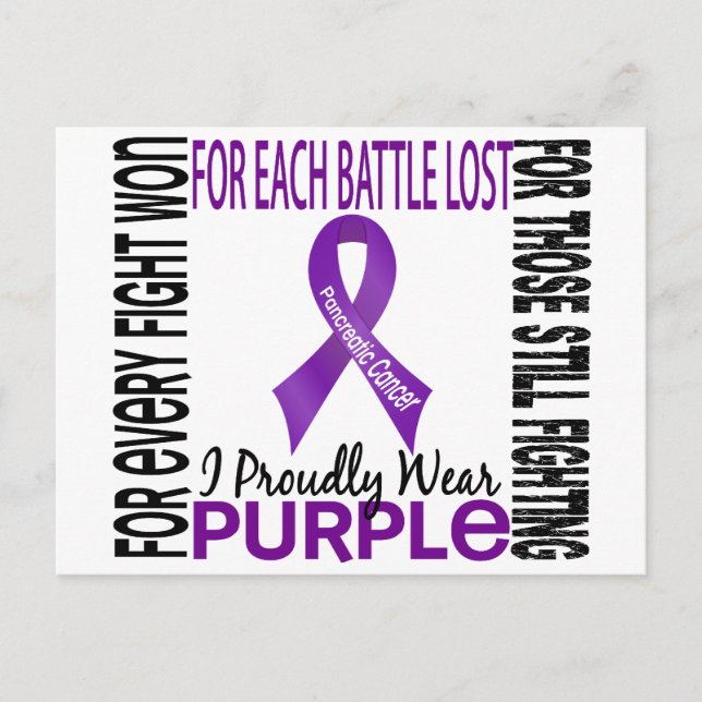 Pancreatic Cancer I Proudly Wear Purple 2 Postcard (Front)