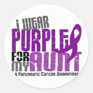 Pancreatic Cancer I Wear Purple For My Aunt 6.2 Classic Round Sticker