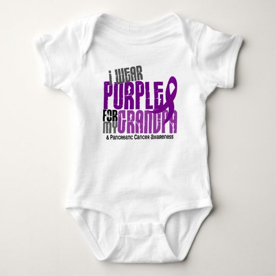 Pancreatic Cancer I Wear Purple For My Grandpa 6.2 Baby Bodysuit