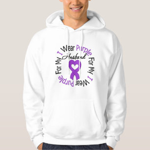 Pancreatic Cancer I Wear Purple For My Husband Hoodie