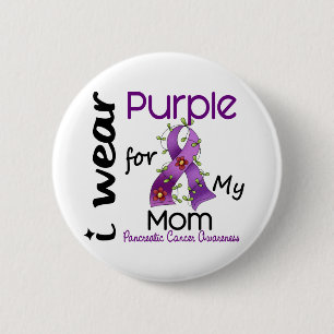 Pancreatic Cancer I Wear Purple For My Mum 43 6 Cm Round Badge