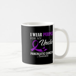 Pancreatic Cancer I Wear Purple For My Uncle Famil Coffee Mug
