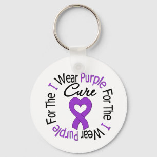 Pancreatic Cancer I Wear Purple For The Cure Key Ring