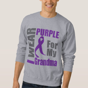 Pancreatic Cancer I Wear Purple Ribbon Grandma Sweatshirt