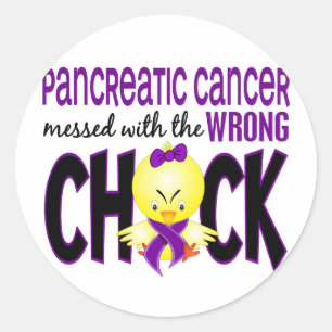 Pancreatic Cancer Messed With The Wrong Chick Classic Round Sticker