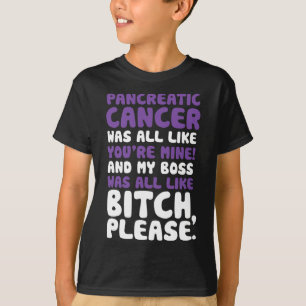 Pancreatic Cancer My Boss Support Quote T-Shirt
