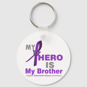 Pancreatic Cancer My Hero is My Brother Key Ring