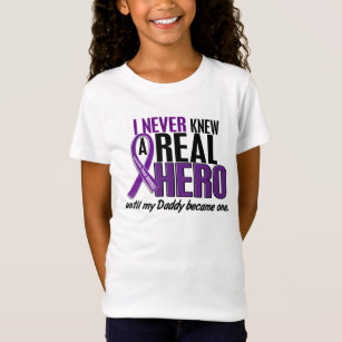 Pancreatic Cancer NEVER KNEW A HERO 2 Daddy T-Shirt