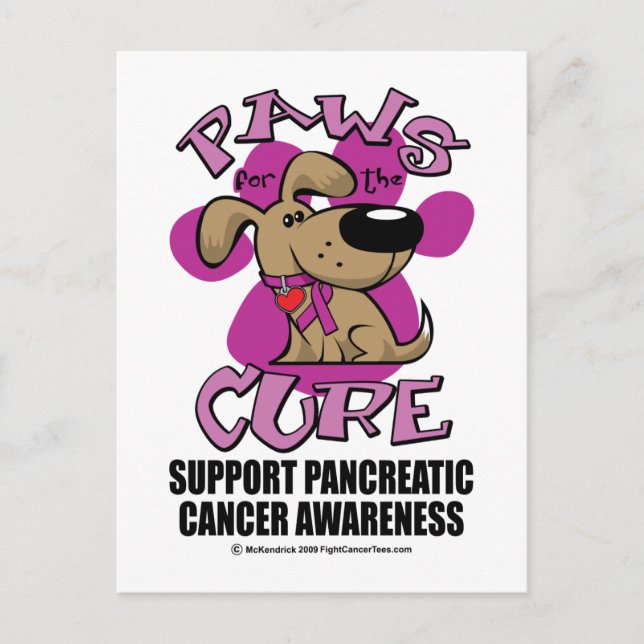 Pancreatic Cancer Paws for the Cure Postcard (Front)