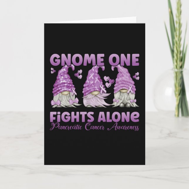 Pancreatic Cancer Purple Gnome Card (Front)