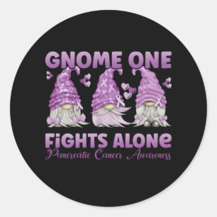 Pancreatic Cancer Purple Gnome Classic Round Sticker