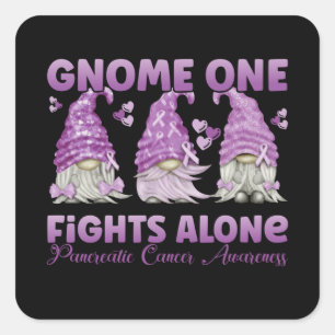 Pancreatic Cancer Purple Gnome Square Sticker
