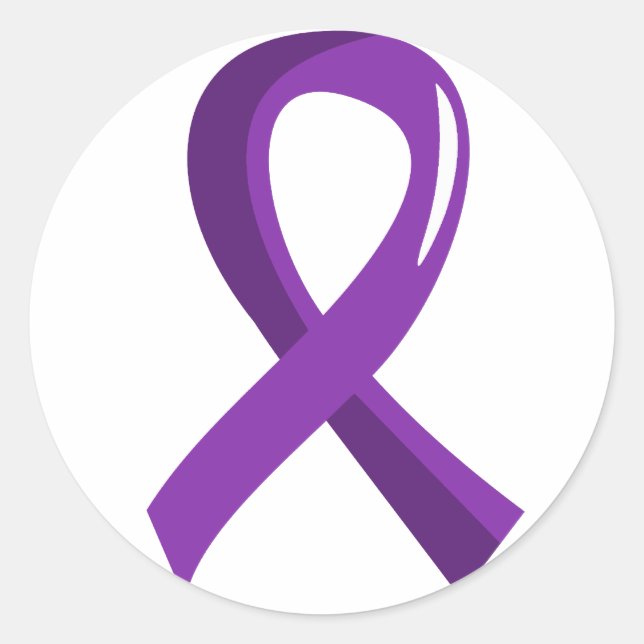 Pancreatic Cancer Purple Ribbon 3 Classic Round Sticker (Front)