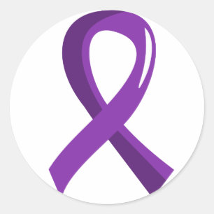 Pancreatic Cancer Purple Ribbon 3 Classic Round Sticker