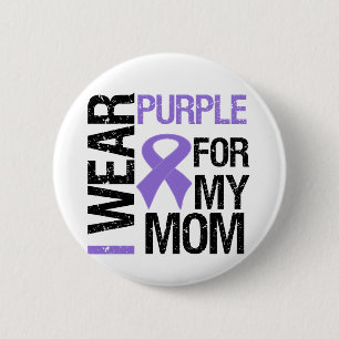 Pancreatic Cancer Purple Ribbon (Mum) 6 Cm Round Badge
