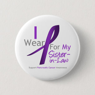 Pancreatic Cancer Purple Ribbon Sister-in-Law 6 Cm Round Badge