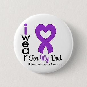 Pancreatic Cancer Purple Ribbon Support Dad 6 Cm Round Badge