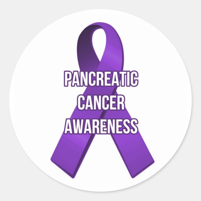 Pancreatic Cancer Ribbon Awareness Sticker (Front)