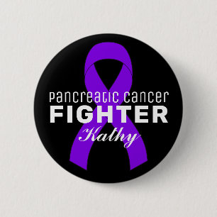 Pancreatic Cancer Ribbon Black Button