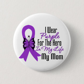 Pancreatic Cancer Ribbon My Hero My Mum 6 Cm Round Badge