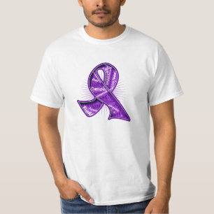 Pancreatic Cancer Slogan Watermark Ribbon T-Shirt