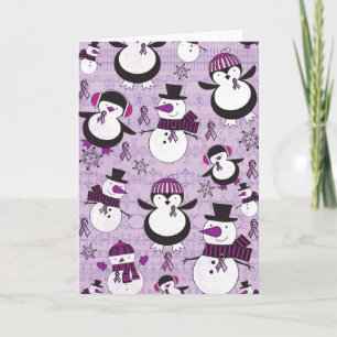 Pancreatic Cancer SNOWMAN Products Holiday Card