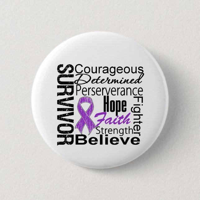 Pancreatic Cancer Survivor Collage 6 Cm Round Badge (Front)