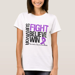 Pancreatic Cancer Survivor Fight Believe Win Motto T-Shirt