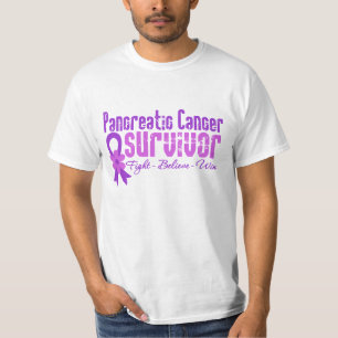 Pancreatic Cancer Survivor Flower Ribbon T-Shirt