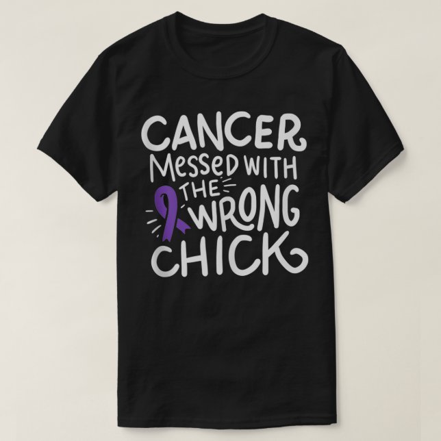 Pancreatic Cancer Survivor Pancreas Chemo Gift Pur T-Shirt (Design Front)