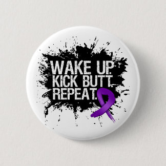 Pancreatic Cancer Wake Up Kick Butt Repeat 6 Cm Round Badge