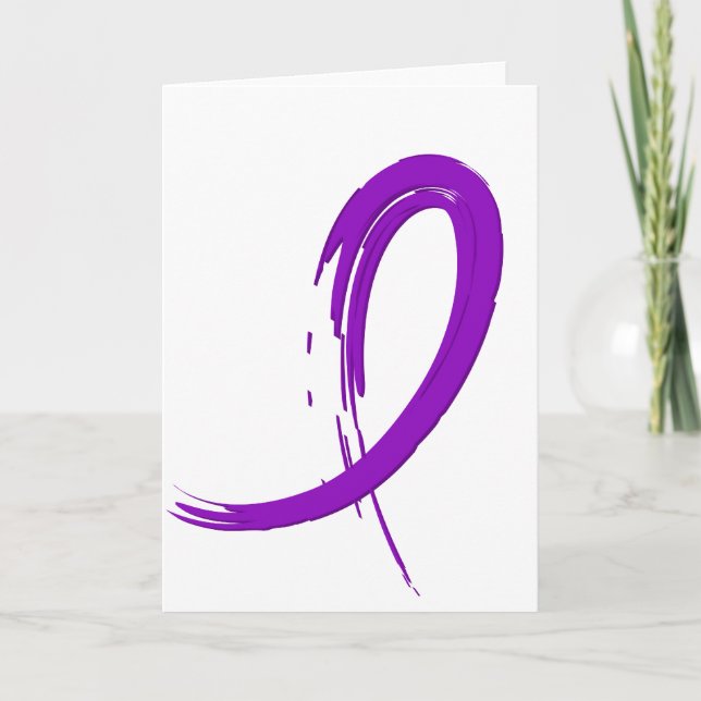 Pancreatic Cancer's Purple Ribbon A4 Card (Front)