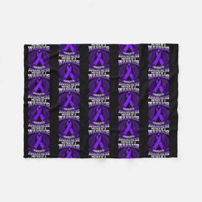 Pancreatitis Awareness Mother Support Ribbon  Fleece Blanket (Front (Horizontal))