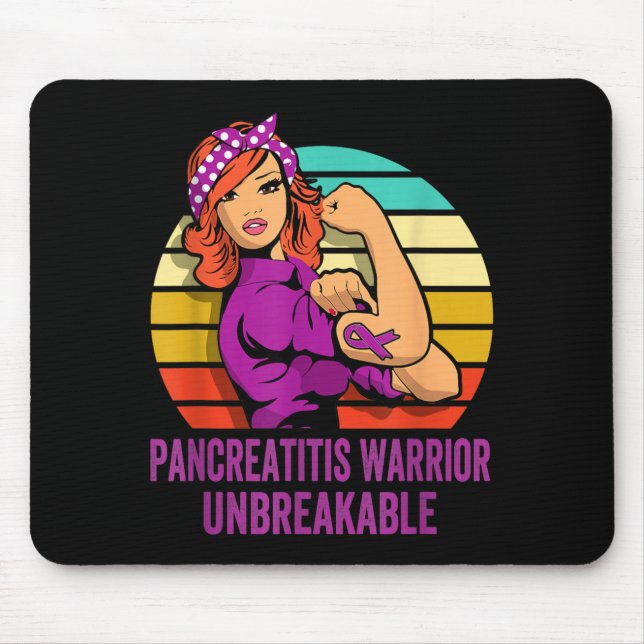 Pancreatitis Warrior Shirt Unbreakable Mouse Mat (Front)