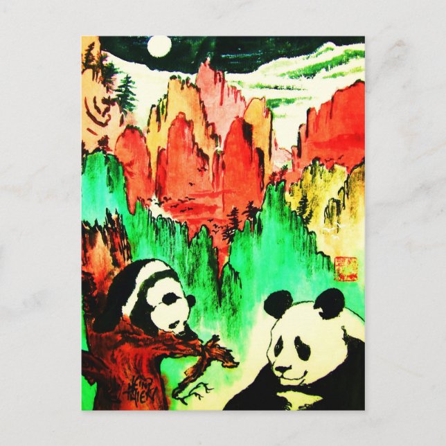 Panda 04 * Panda-Kunst-Postkarte * Panda-Postcards Postcard (Front)