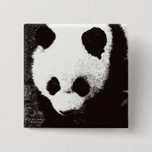 Panda 15 Cm Square Badge
