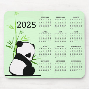 Panda 2025 Calendar Mousepad