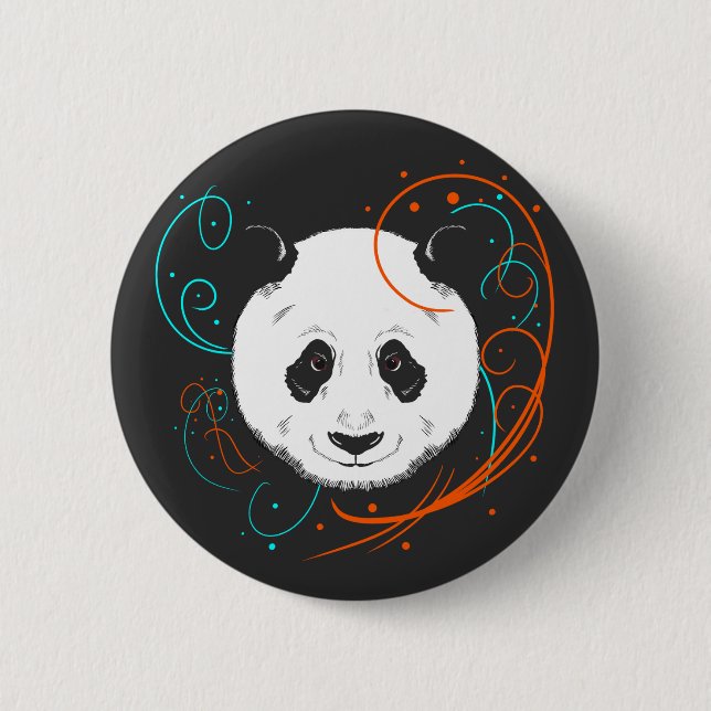 Panda 6 Cm Round Badge (Front)