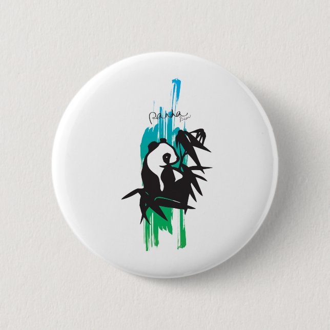 Panda 6 Cm Round Badge (Front)