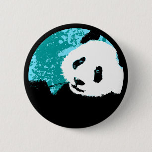 panda. 6 cm round badge