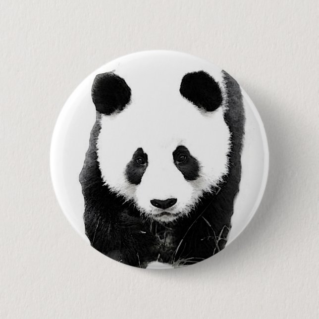 Panda 6 Cm Round Badge (Front)